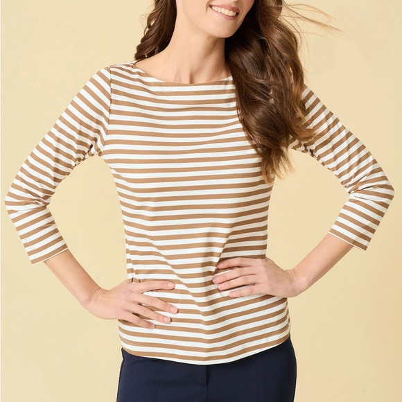 J. McLaughlin Tops J Mclaughlin Wavesong Tee In Bangle Stripe Size
